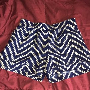 Blue and White Dotted Shorts